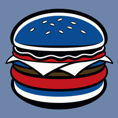 hamburger isolated on white, hamburger vector illustration, food vector art, hamburger silhouette,  burger vector icon, burger cartoon line art, eps