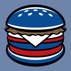 hamburger isolated on white, hamburger vector illustration, food vector art, hamburger silhouette,  burger vector icon, burger cartoon line art, eps