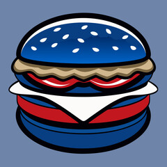 hamburger isolated on white, hamburger vector illustration, food vector art, hamburger silhouette,  burger vector icon, burger cartoon line art, eps