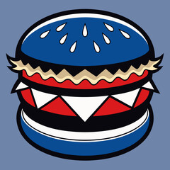 hamburger isolated on white, hamburger vector illustration, food vector art, hamburger silhouette,  burger vector icon, burger cartoon line art, eps