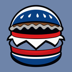 hamburger isolated on white, hamburger vector illustration, food vector art, hamburger silhouette,  burger vector icon, burger cartoon line art, eps