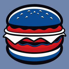 hamburger isolated on white, hamburger vector illustration, food vector art, hamburger silhouette,  burger vector icon, burger cartoon line art, eps