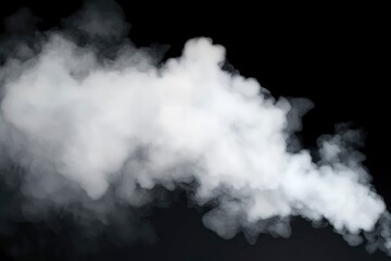 realistic white fog or smoke on a black background. Vector illustration with generative ai