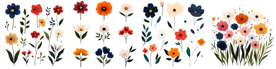 A Stunning Collection of Vibrant Flowers for Your Designs - Perfect for Invitations, Greeting Cards, and More!