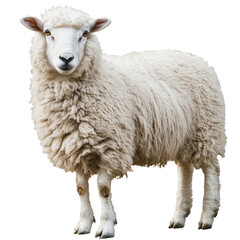 Fototapeta premium PNG A fluffy sheep standing on green grass