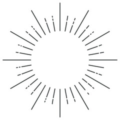 円形の太陽線のフレーム　サンバースト