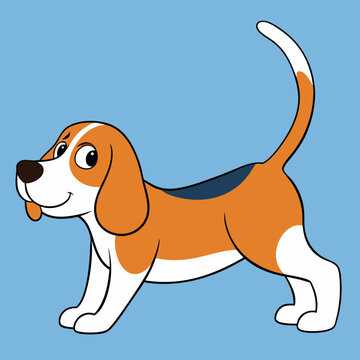 recommend clip art: Beagle puppy dog isolated on white, beagle dog vector illustration, animal vector art, dog silhouette,  pet vector icon, burger cartoon line art, eps