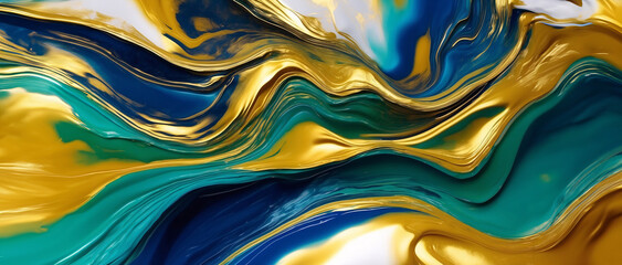 Obraz premium Multi colors and Gold Abstract Painting on a Luxurious Marble Acrylic Background. alcohol ink technique