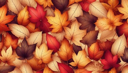 Fototapeta premium seamless autumn leaves background