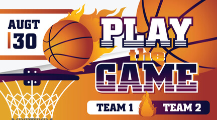 Basketball banner tournament sport vector