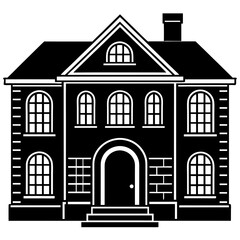 Environmental house isolated on white, house vector illustration, animal vector art, house silhouette,  house vector icon, house cartoon line art, eps
