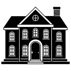 Environmental house isolated on white, house vector illustration, animal vector art, house silhouette,  house vector icon, house cartoon line art, eps
