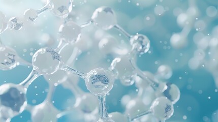 Glorious Molecular structure illustration close up blue background