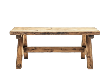 A rustic wooden table featuring a simple design, perfect for home decor, dining, or outdoor settings.