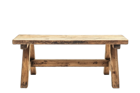 A rustic wooden table featuring a simple design, perfect for home decor, dining, or outdoor settings.