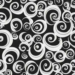 Fototapeta premium Seamless pattern of airy spirals and curls