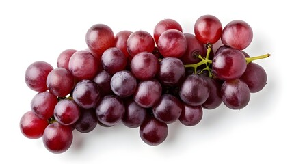 Fototapeta premium top view red grape fruit isolated on white background