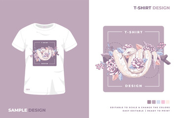 beautiful snake t shirt design vector