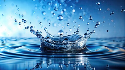 A splash of water with many small bubbles, splash, water, bubbles, liquid, refreshment,droplets, freshness, purity, abstract, close-up