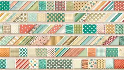 Obraz premium Abstract art style wallpaper featuring Washi tape elements