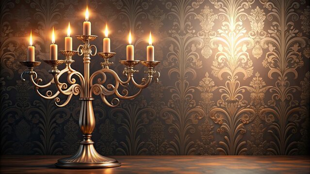 Elegant candelabra with detailed design on a background, candelabra, elegant, luxury, decor, ornate, candlestick