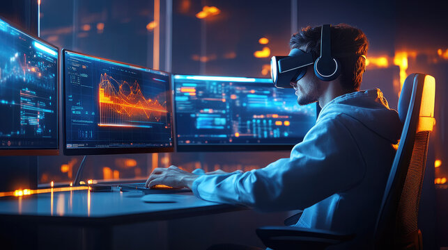 Virtual Reality Data Analysis in Modern Tech Environment with Multiple Screens