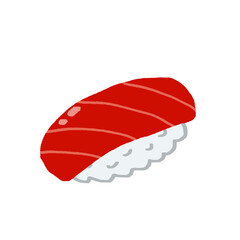 手描き　マグロのお寿司　一貫　イラスト