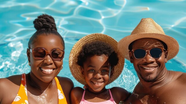 family members including grandparents parents and children are enjoying a relaxing and joyful poolside vacation day They are swimming splashing and spending time together