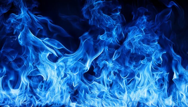 青い炎. Blue Flames. AI generated.