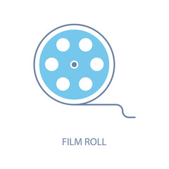Obraz premium film roll concept line icon. Simple element illustration.film roll concept outline symbol design.