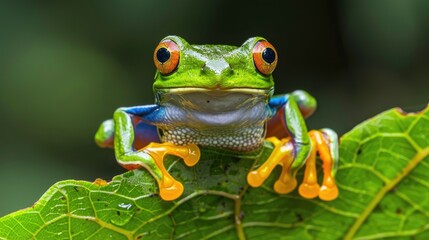 Red-Eyed Tree Frog on a Leaf