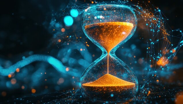 Digital Hourglass: Time and Data Intertwined - Powered by Adobe