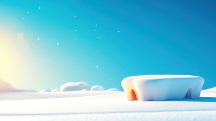 Chilly Cartoon Frost: Playful Winter Cold Touch with Copy Space - Flat Design Illustration