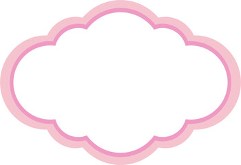 Cute Curvy Cloudy Pink Pastel Frame SVG Vector Illustration
