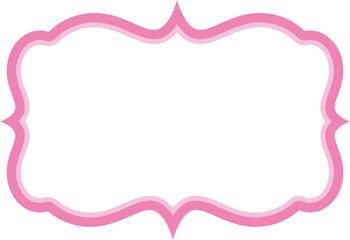Cute Curvy Cloudy Pink Pastel Frame SVG Vector Illustration