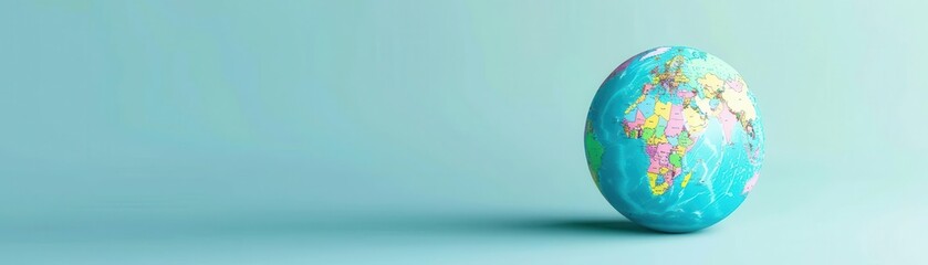 Obraz premium A vibrant globe resting against a pastel background, symbolizing travel, exploration, and global interconnectedness.