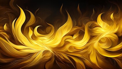 黄色い炎. Yellow Flames. AI generated.