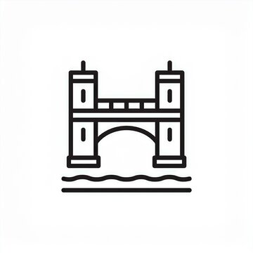 recommend clip art: bridge black icon isolated on white