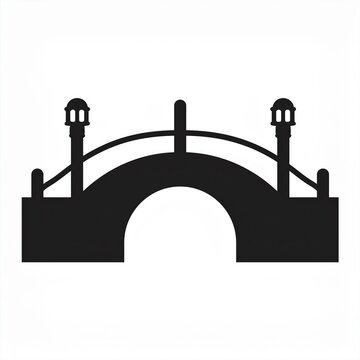 recommend clip art: bridge black icon isolated on white