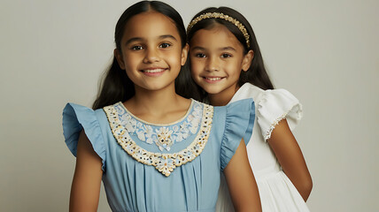 A young girl with a light brown skin tone.