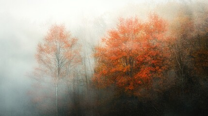 Misty Autumn Forest