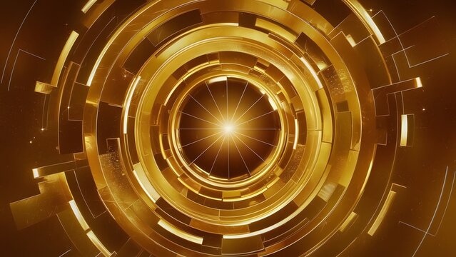 abstract golden background of tunnel