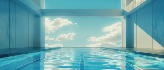 Fototapeta premium Infinity Pool with a View of the Sky and Clouds