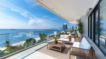 Luxury Beachfront Apartment Balcony View

