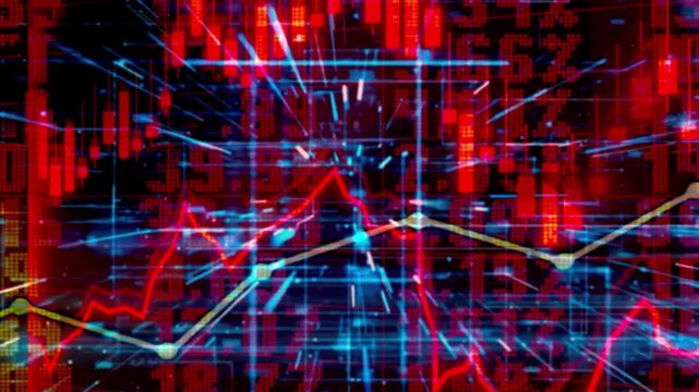 Futuristic view of the stock market and economy