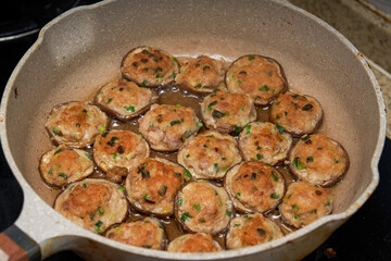 Delicious Chinese home-cooked food, mushroom stuffed with meat