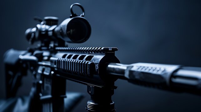 Air rifle isolate a copy of a real military carbine weapons for sports and entertainment not a lethal weapon