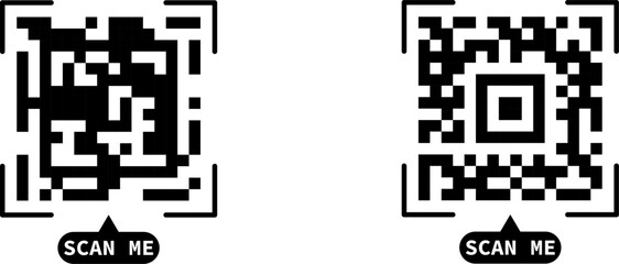 Fototapeta premium Fake QR code scan me vector illustration.