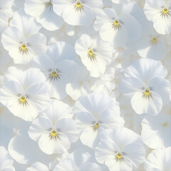 アニメ風の白のパンジーのテクスチャパターン