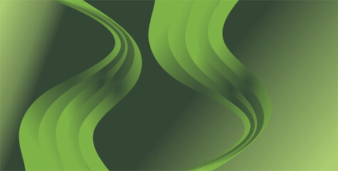 a combination of curved lines and abstract areas of gradient green color and empty space as a background design for placing text or images in graphic designs